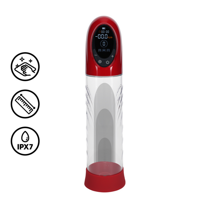 CyberPulse - Pompe à pénis automatique étanche - Rouge métallisé
