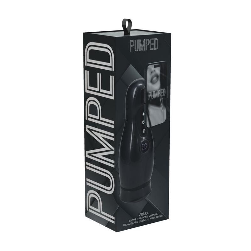 Virtuo - Suction and Vibration Masturbator Pump with Phone Attachment - Gun Metal