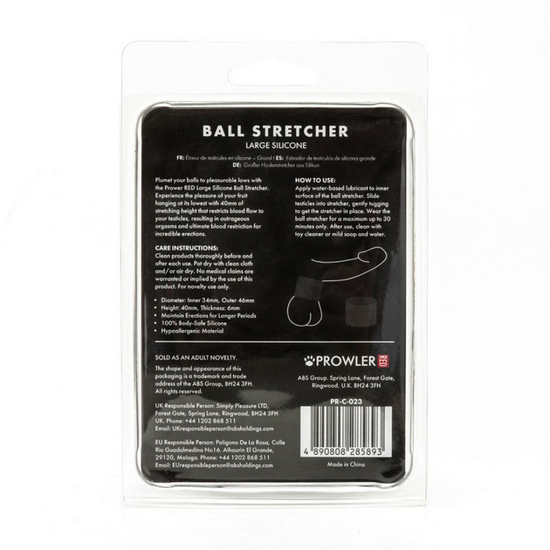 Ball Stretcher en silicone - Grand - Noir