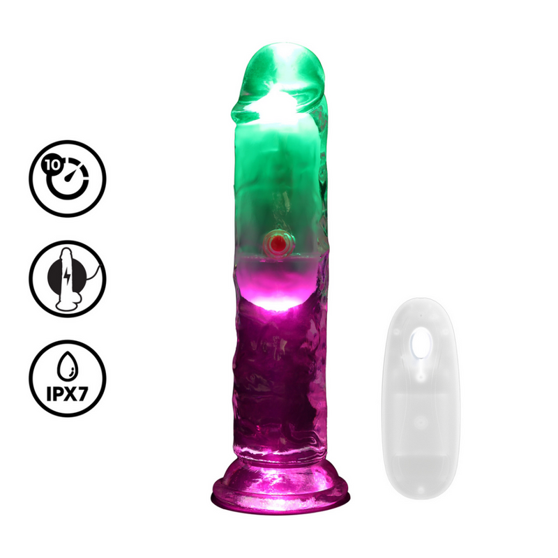 LED Vibrating Straight Cock - 6 / 15 cm - Transparent