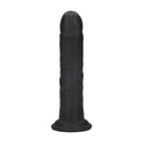 Dildo réaliste courbé en silicone à double densité avec ventouse - 7 / 18,5 cm - Noir