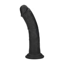 Dildo réaliste courbé en silicone à double densité avec ventouse - 8 / 20,5 cm - Noir