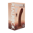 Dildo réaliste courbé en silicone à double densité avec ventouse - 8 / 20,5 cm - Marron