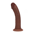 Dildo réaliste courbé en silicone à double densité avec ventouse - 8 / 20,5 cm - Marron
