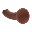 Dildo réaliste courbé en silicone à double densité avec ventouse - 8 / 20,5 cm - Marron