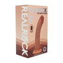 Dildo réaliste courbé en silicone à double densité avec ventouse - 8 / 20,5 cm - Tan