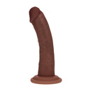Dildo vibrant réaliste courbé en silicone à double densité avec ventouse - 6 / 15,5 cm - Marron