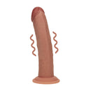 Dildo vibrant réaliste courbé en silicone à double densité avec ventouse - 8 / 20,3 cm - Beige