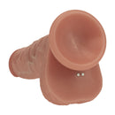 Dildo vibrant réaliste à thrusting en silicone à double densité avec boules - 7 / 17,8 cm - Tan