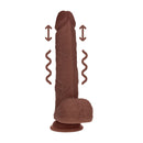 Dildo vibrant réaliste en silicone à double densité avec boules - 8 / 20,3 cm - Marron