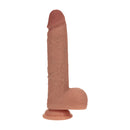 Dildo vibrant réaliste en silicone à double densité avec boules - 8 / 20,3 cm - Tan