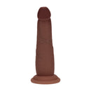 Dildo en silicone réaliste à double densité avec peau glissante - 6 / 15,5 cm - Marron
