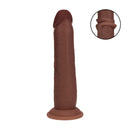 Dildo en silicone réaliste à double densité avec peau glissante - 8 / 20,5 cm - Marron