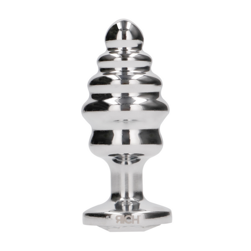 Ribbed Diamond Plug - 2.8 / 7 cm - Silver