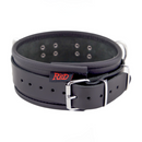 Collier en cuir 3 anneaux D - Noir