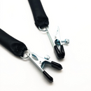 Pince à seins avec poids en cuir 2 x 80 gr - Noir/Argent