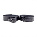 Menottes en cuir pour cuisses et mains - Noir
