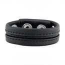 Cockring en cuir ajustable - Noir