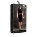 Kala XXXVII - Ensemble deux pièces avec col roulé, crop top et jupe - Grande taille