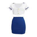Costume de Stewardess - S/M - Bleu/Blanc