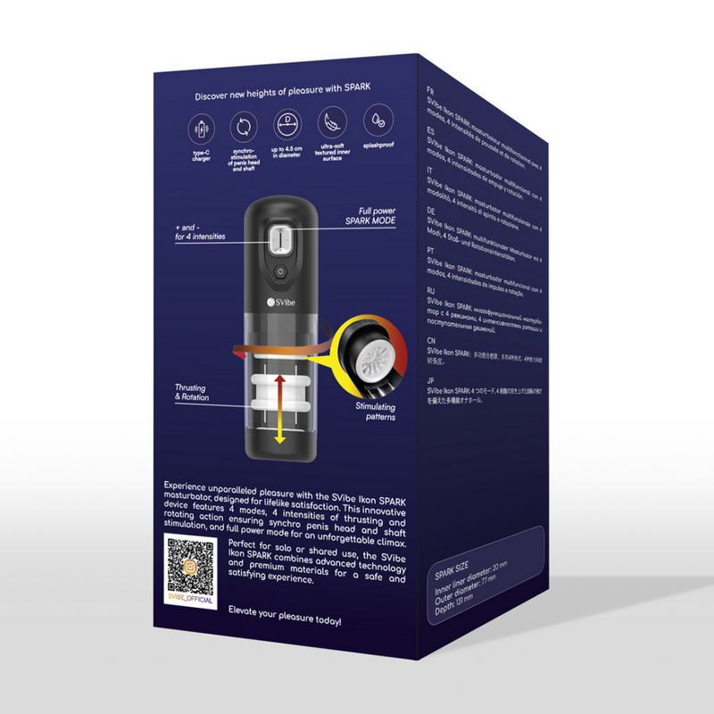 Ikon SPARK - Masturbateur à propulsion et rotation - Transparent