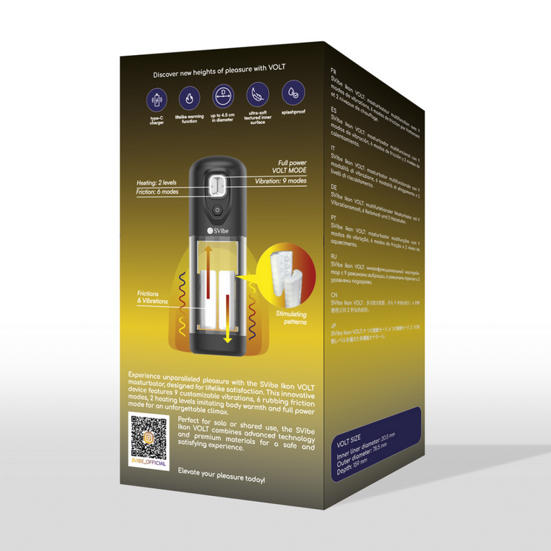 Ikon VOLT - Masturbateur chauffant vibrant transparent