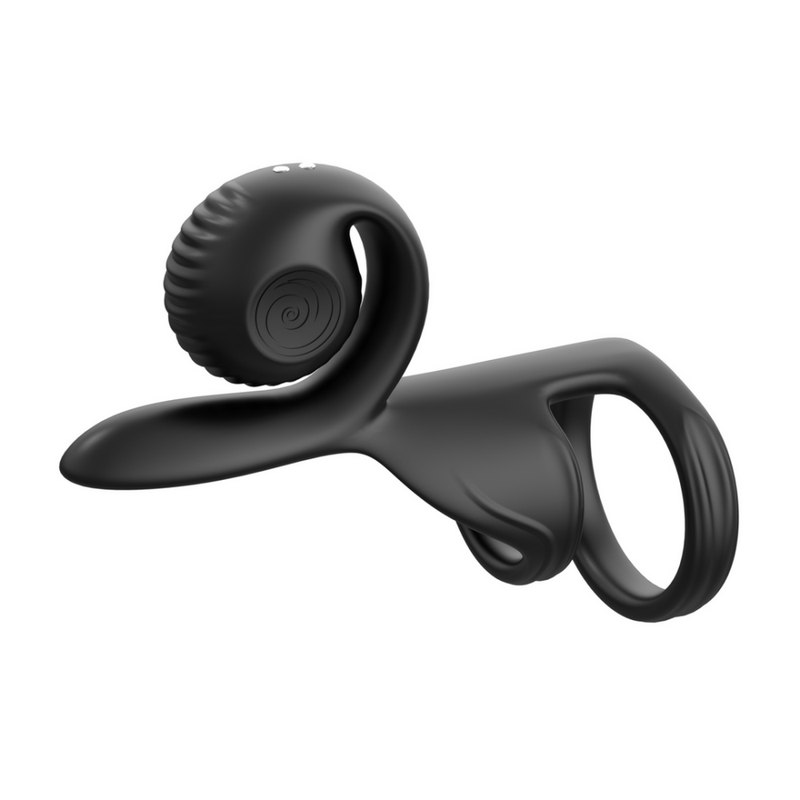 JOVI - Estimulador de Anillo Doble para Parejas - Negro