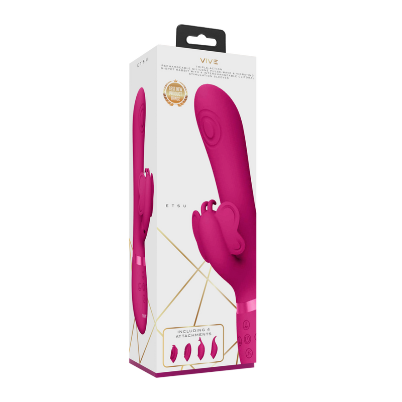 Etsu - Stimulateur Rabbit  Clitoridien à Onde Pulsée - Rose