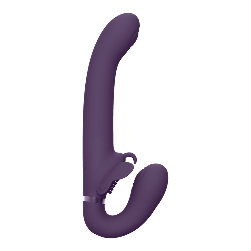 Satu - Pulse-Wave and Vibrating Strapless Strapon - Purple