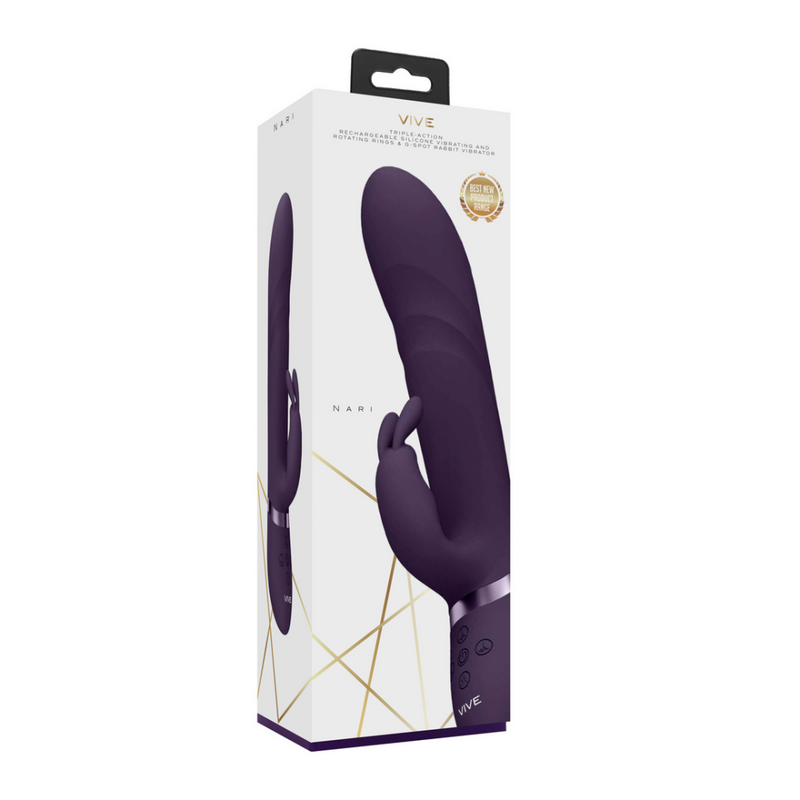 Nari - Vibrating and Rotating Beads, G-Spot Rabbit - Purple