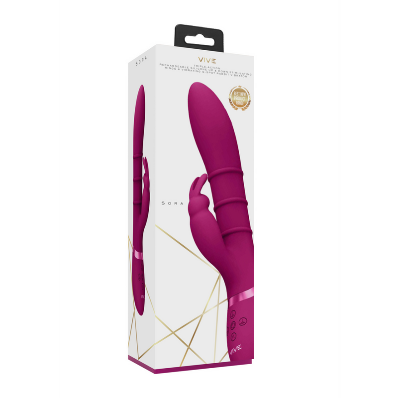 Sora - Up  Down Stimulating Rings, Vibrating G-Spot Rabbit - Pink