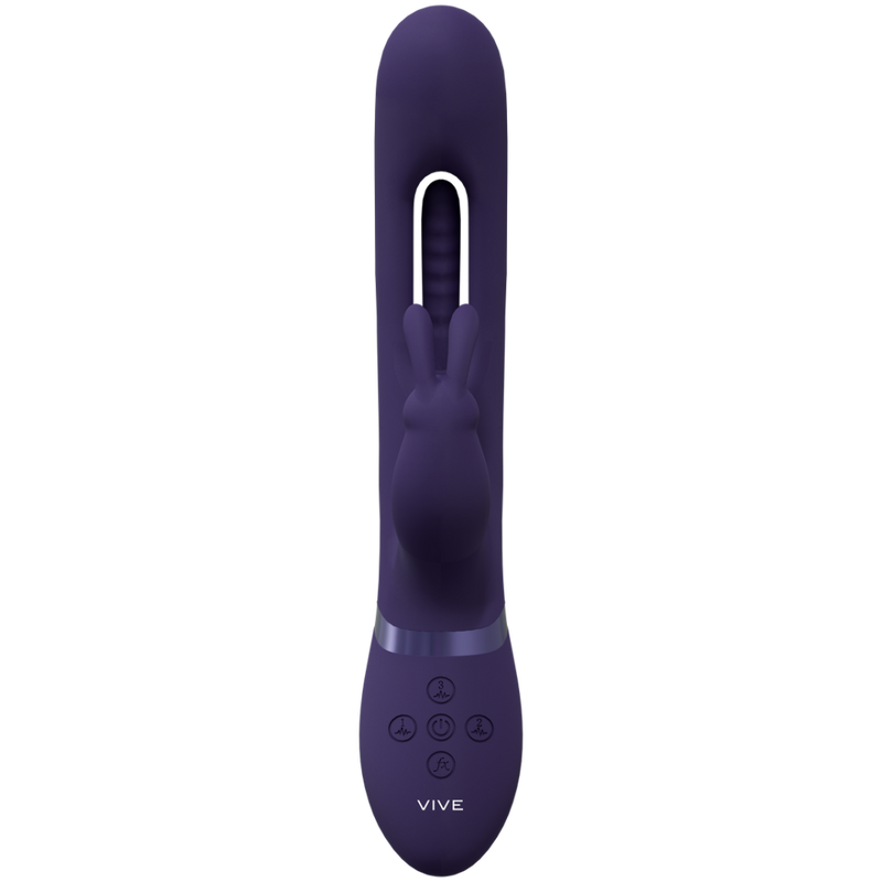 Mika - Triple Moteur - Rabbit Vibrant avec Stimulateur Innovant de Point G à Battement - Violet