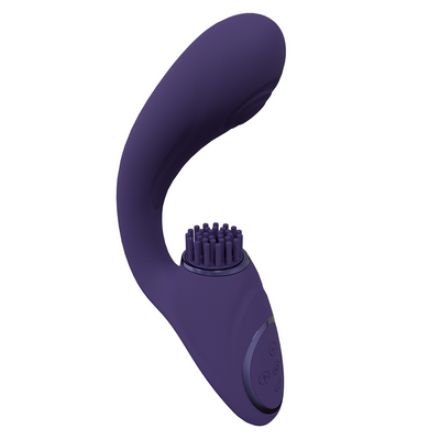 Gen - Vibrateur G-Spot Triple Moteur avec Onde Pulsée et Poils Vibrants - Violet