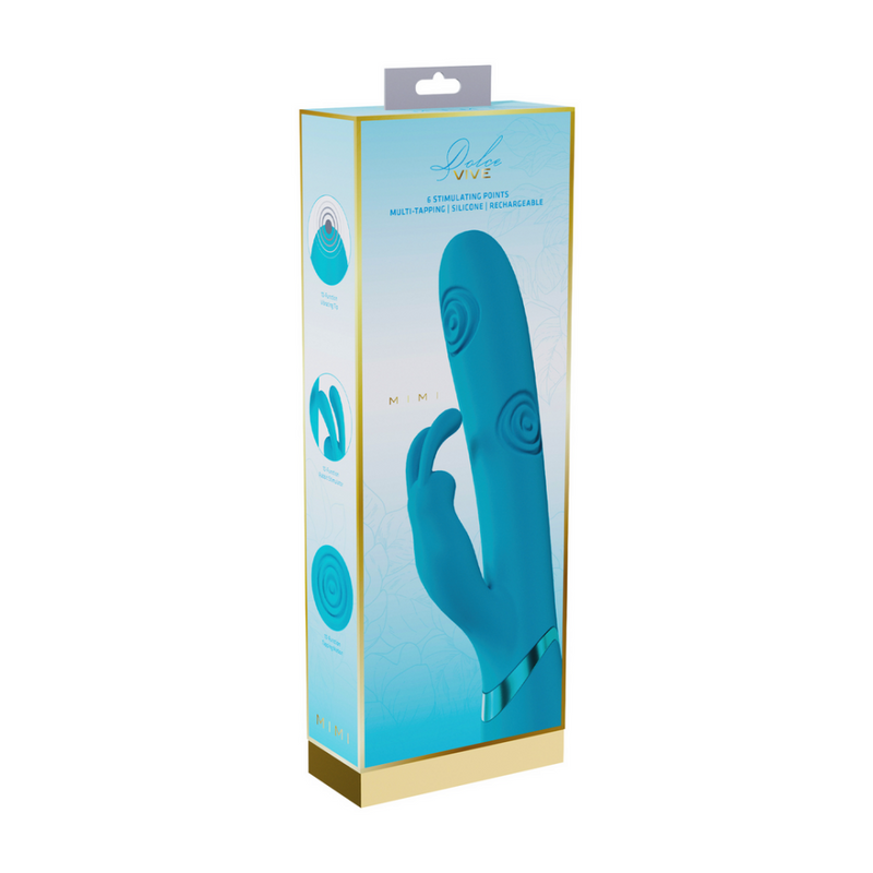 Mimi - Lapin vibrant et tapant pour le point G - Bleu