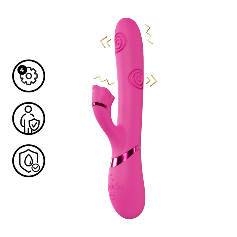 Fiore - Stimulateur Clitoridien Flottant Vibrant et Tapotant pour le Point G - Rose