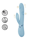 Fronda - Stimulateur Clitoridien Vibrant et Tapotant en Forme de Feuille pour le Point G - Bleu