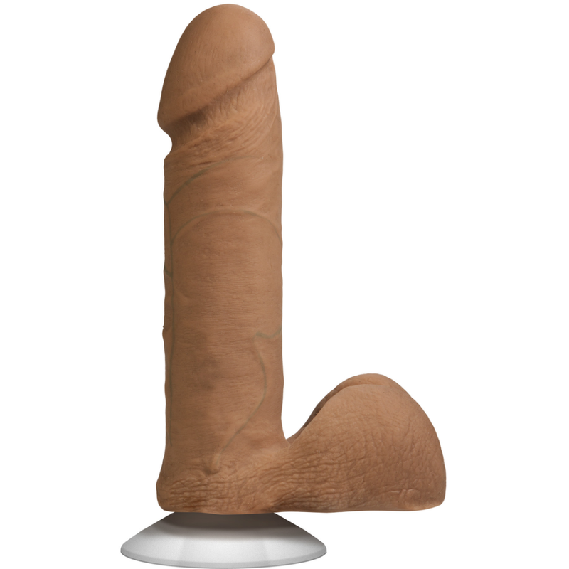 Pénis réaliste avec testicules - Ventouse Vac-U-Lock amovible - ULTRASKYN - 6 / 16 cm - Caramel