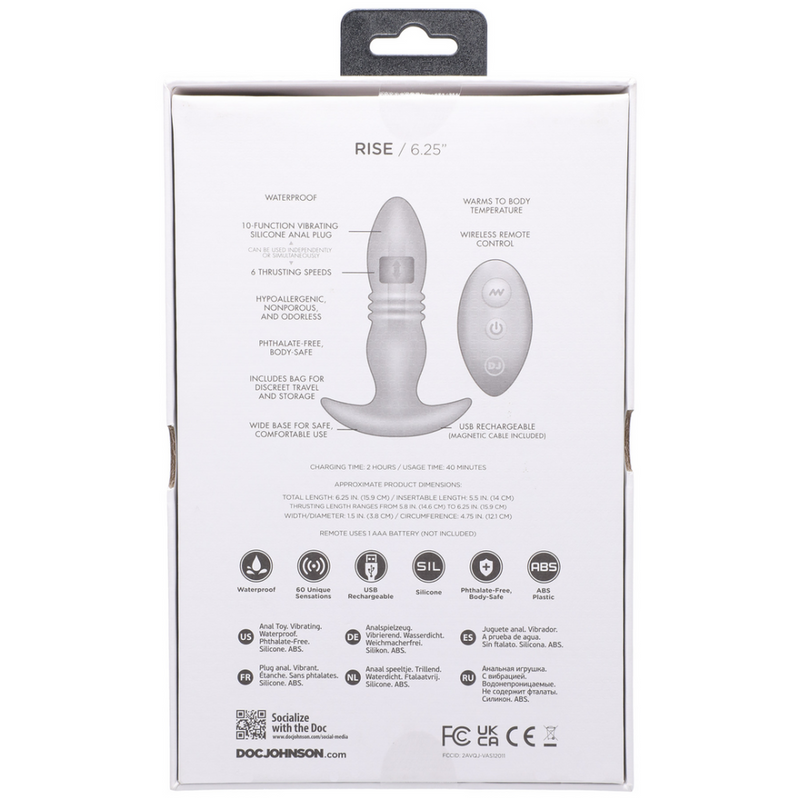 Rise - Plug Anal en Silicone avec Télécommande