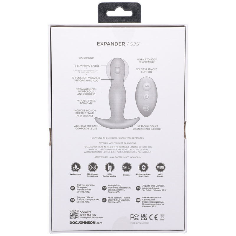 Expandeur - Silicone Anal Plug avec Télécommande