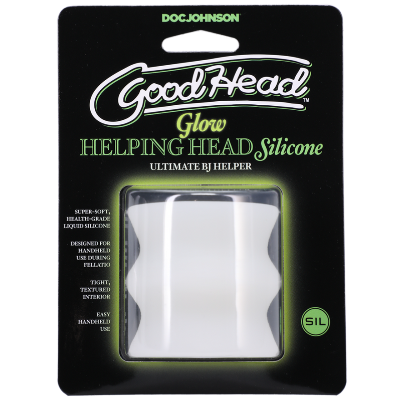 Glow Helping Head Silicone - Manchon Masturbateur - Gelée / Vert Lumineux