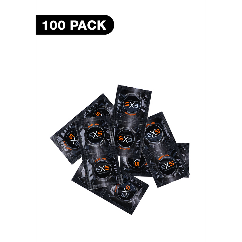 EXS Black Latex Condoms - Condoms - 100 Pieces