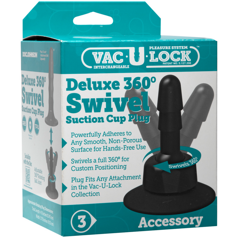 Deluxe 360 Swivel - Plug Anal avec Ventouse - 2 Pièces