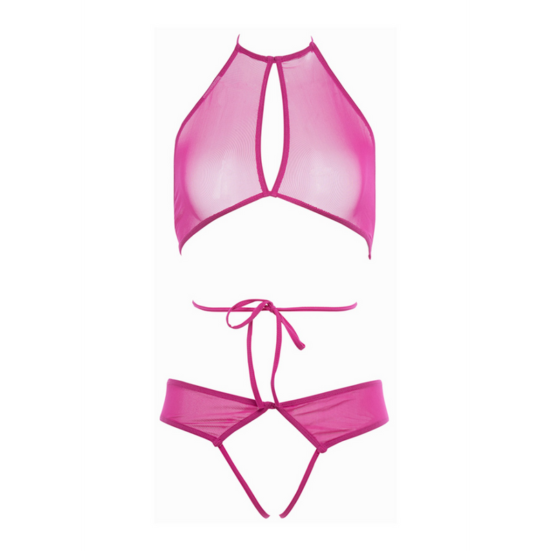 Marley - Peekaboo et Panty - S/M - Rose Fluo