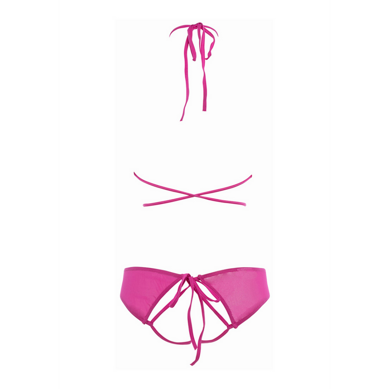 Marley - Peekaboo et Panty - S/M - Rose Fluo