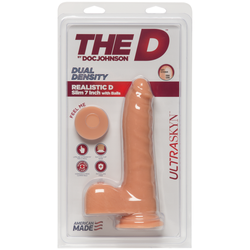 D Slim - Dildo ULTRASKYN réaliste avec boules - 7 / 18 cm