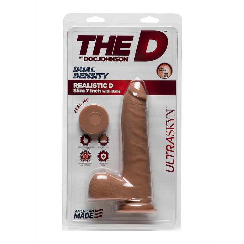 D Slim - Dildo ULTRASKYN réaliste avec boules - 7 / 18 cm