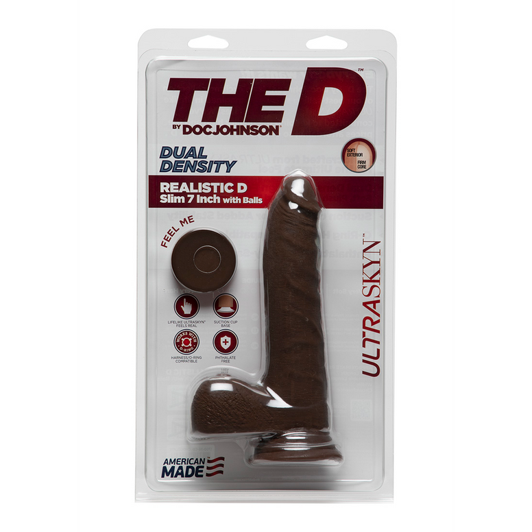 D Slim - Dildo ULTRASKYN réaliste avec boules - 7 / 18 cm