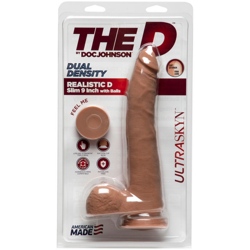 D Slim - Dildo ULTRASKYN réaliste avec boules - 2 pièces