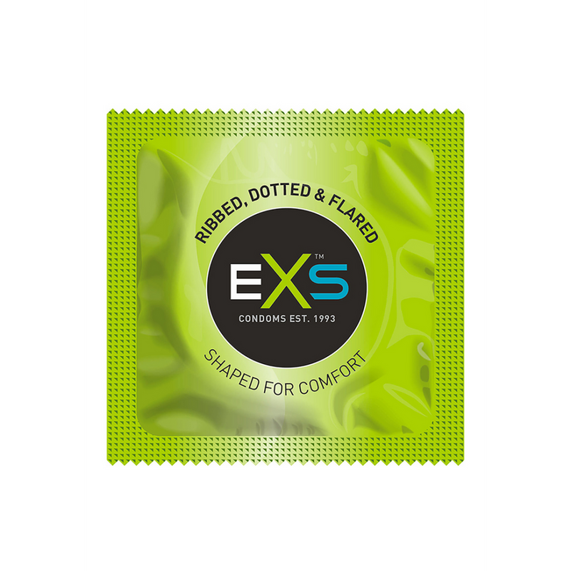 EXS Ribbed Dotted and Flared - Condoms - 3 Pieces