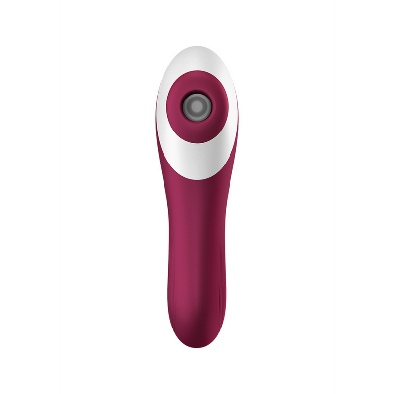Dual Crush - Insertable Double Air Pulse Vibrator - Wine Red
